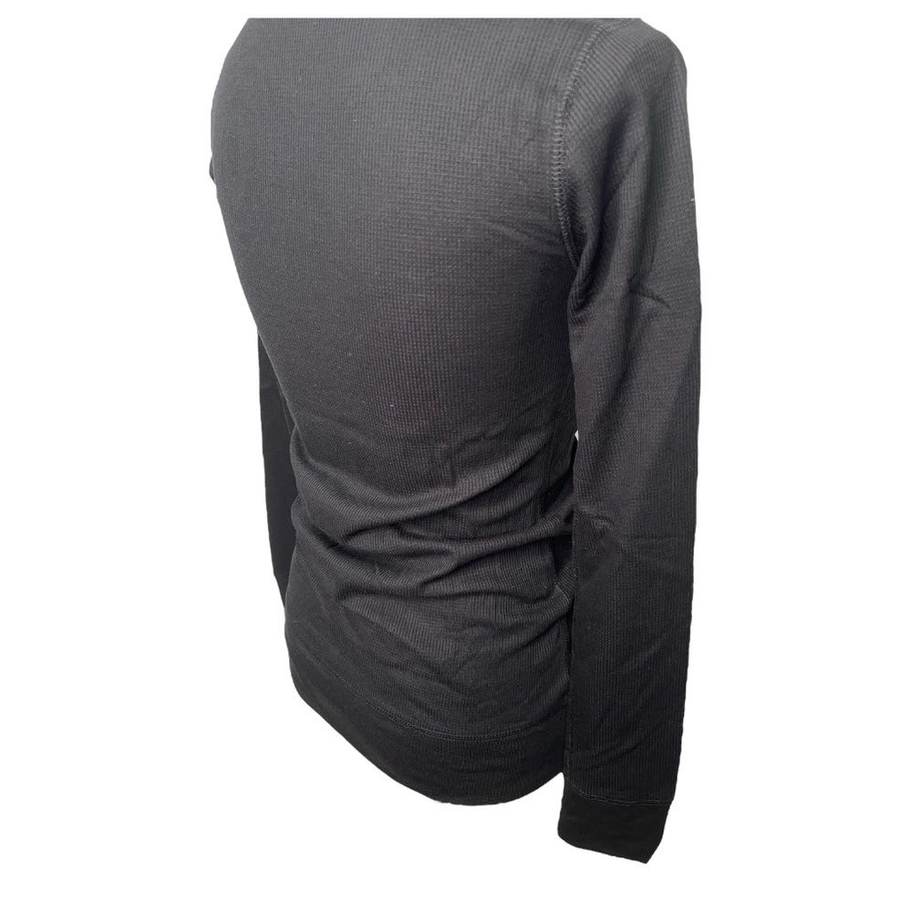 Tresics Top Waffle Thermal Long Sleeve Round Neck Fitted Basic Black Small - Picture 8 of 10